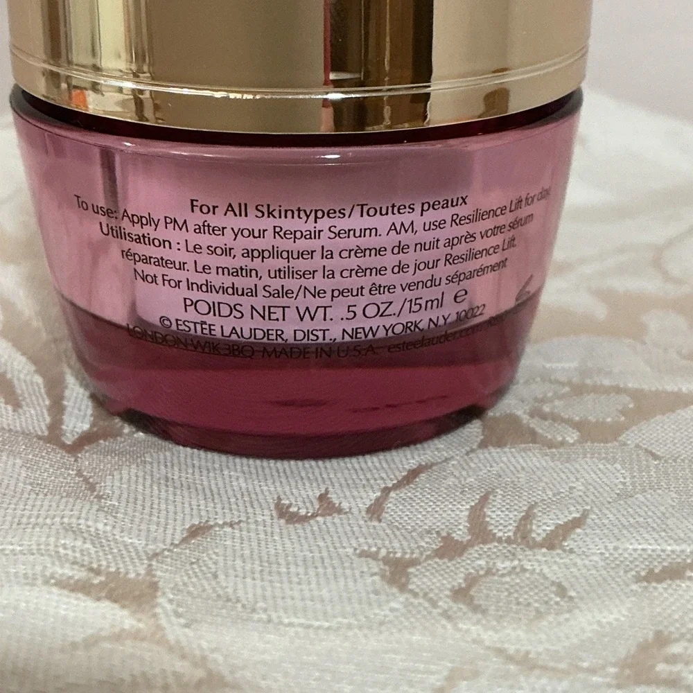 Estee Lauder Resilience Lift Night Face and Neck Cream .5 oz & Eye Cream .17 oz